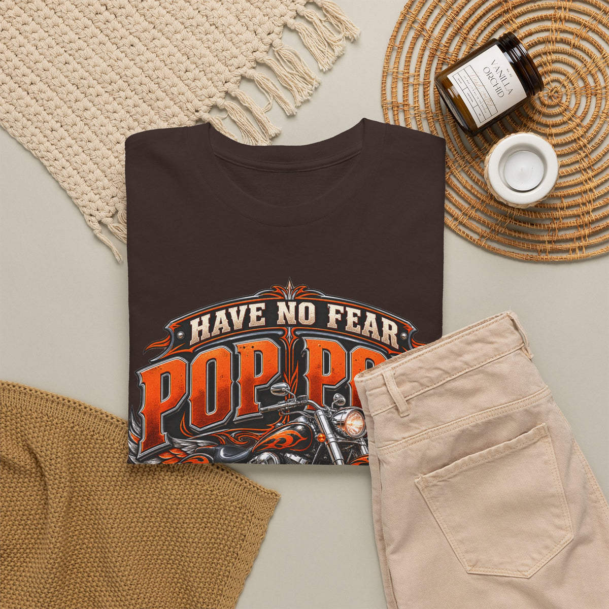 Pop Pop Is Here Motorcycle Dad T-Shirt
