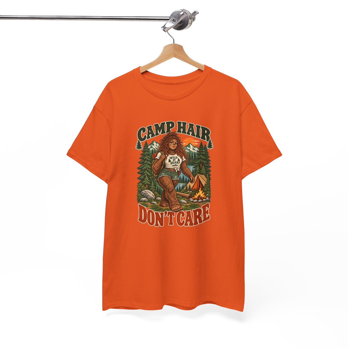 Camp Hair Don't Care T-Shirt — Retro Camping Graphic Tee