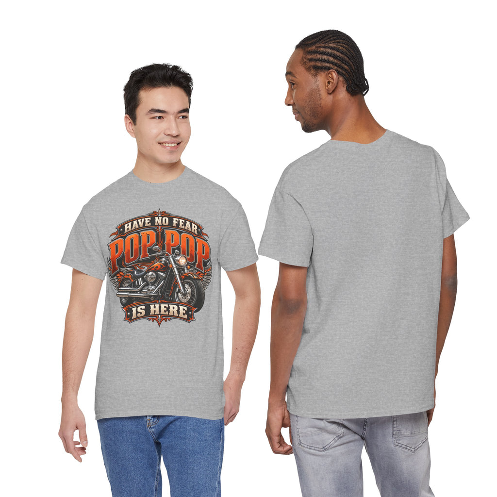 Pop Pop Is Here Motorcycle Dad T-Shirt
