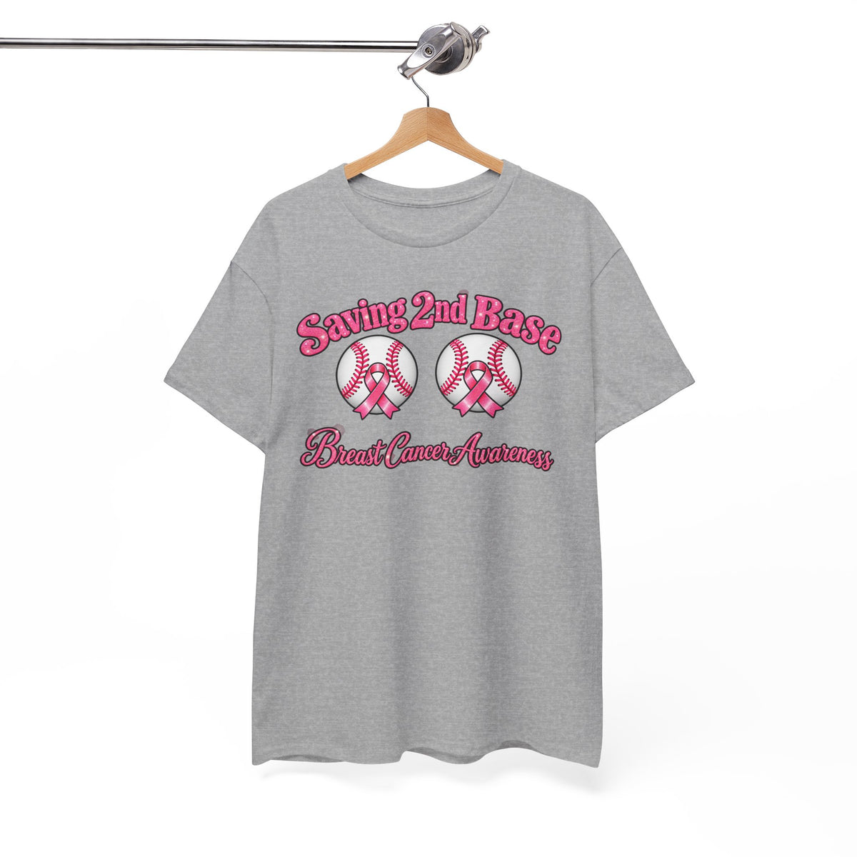Saving 2nd Base Breast Cancer Awareness T-Shirt