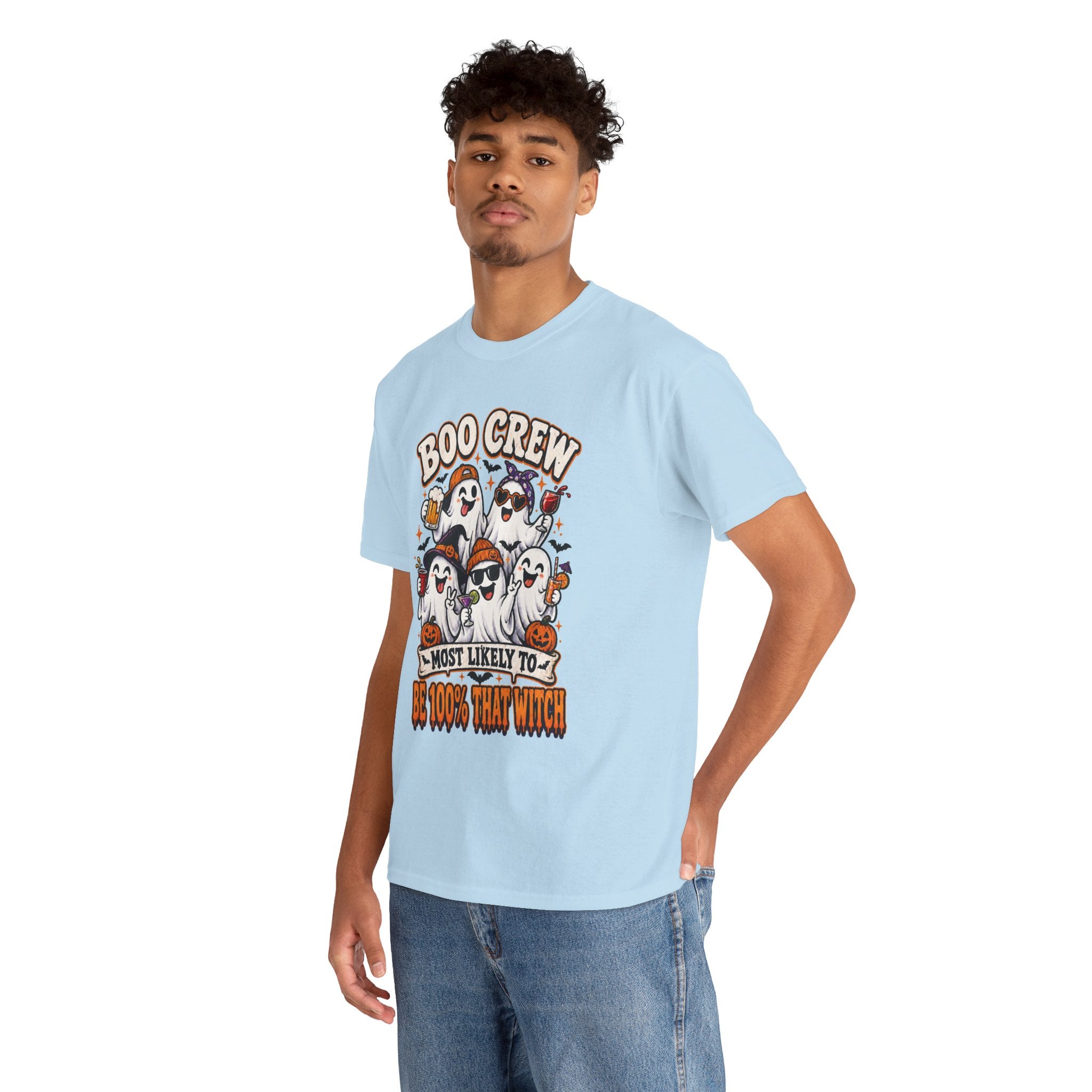 Boo Crew Halloween T-Shirt – "Most Likely To Be 100% That Witch" Ghosts Tee
