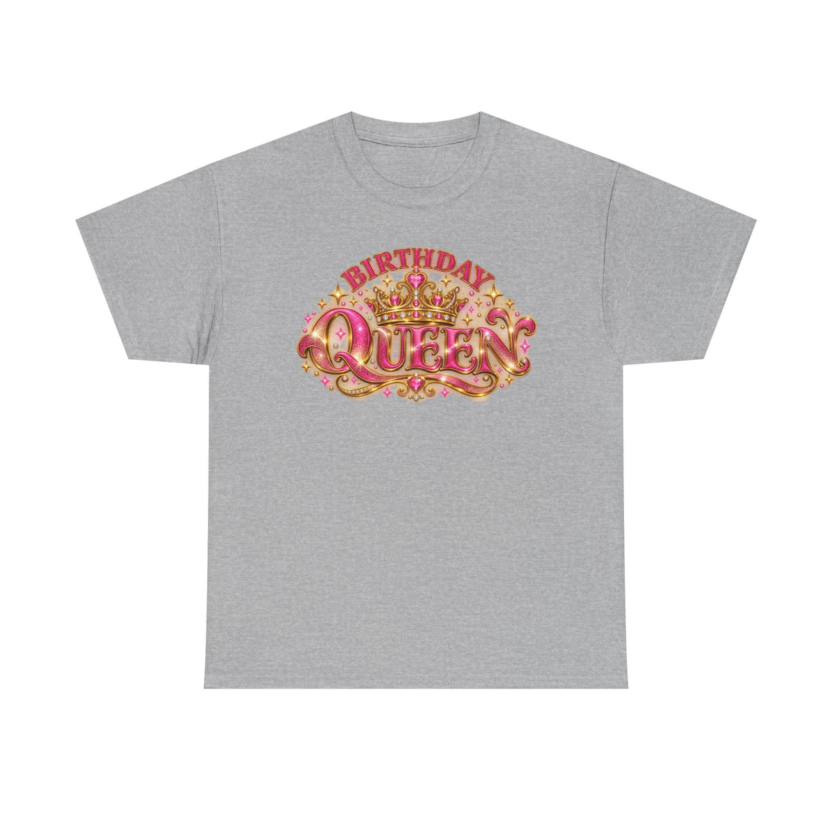 Birthday Queen Graphic T-Shirt | Pink & Gold Crown