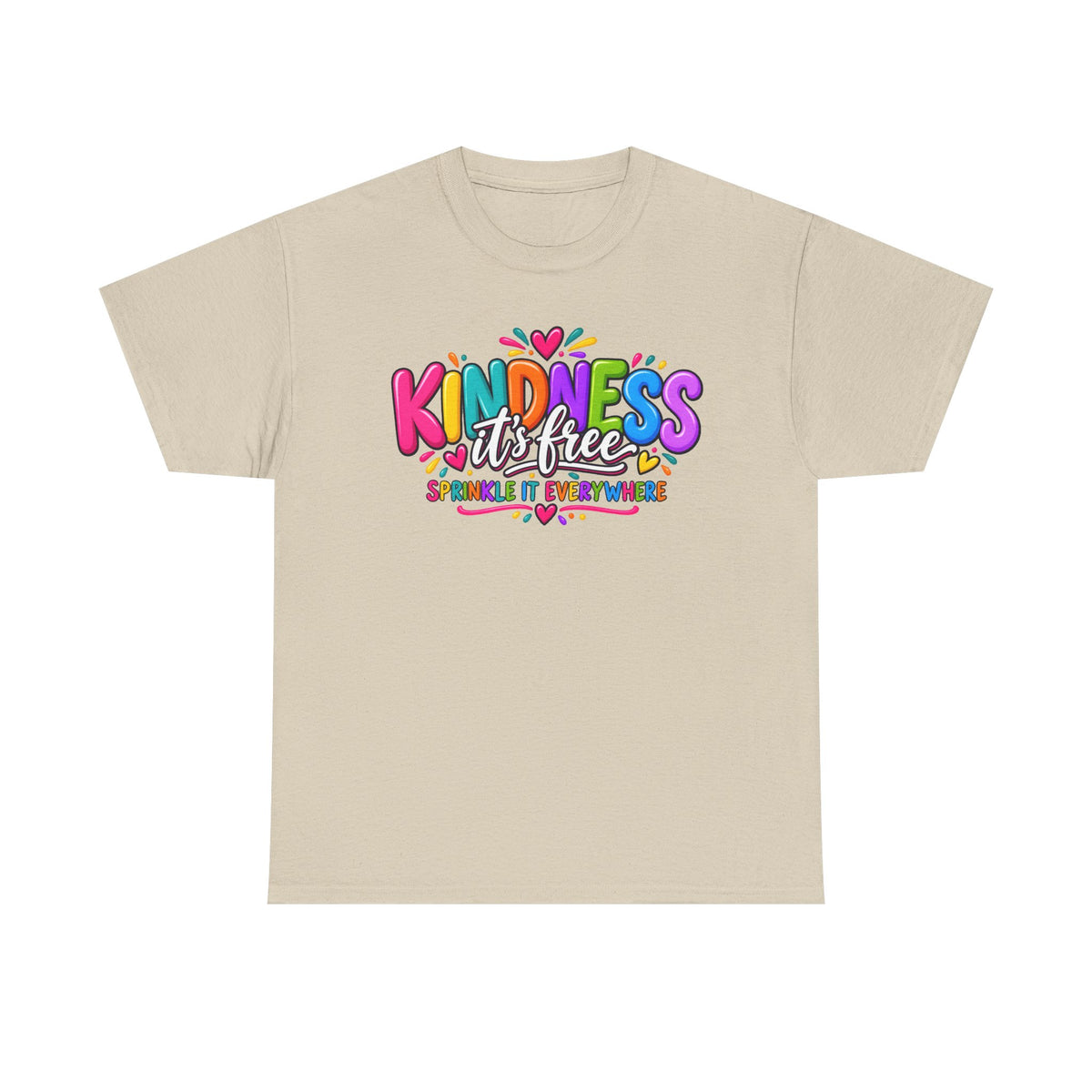 Kindness Is Free Rainbow Tee — Cute Positive Message T-Shirt