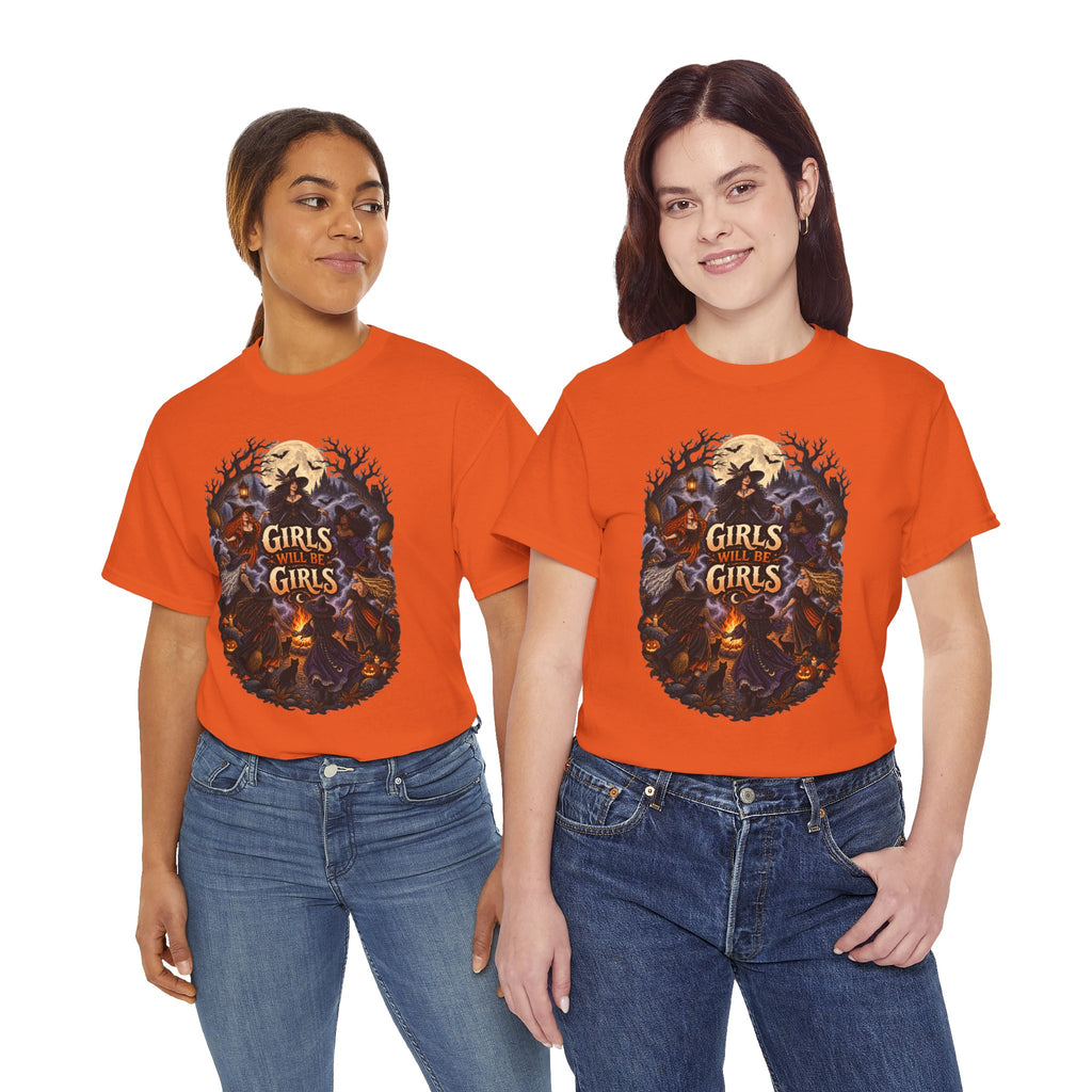 Girls Will Be Girls T-Shirt — Witchy Campfire Illustration Tee