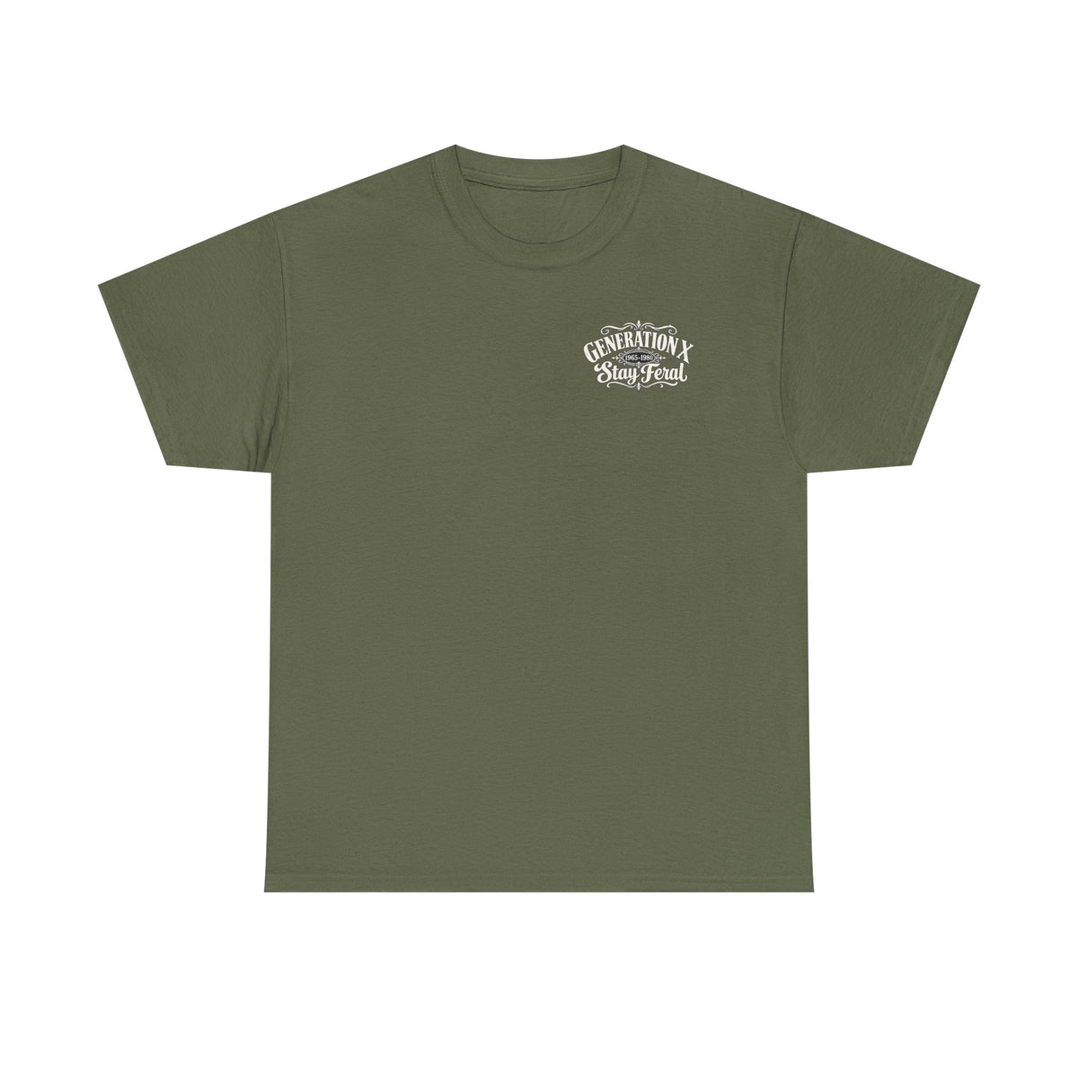 Generation X T‑Shirt — 'Stay Feral' Vintage Whiskey Label Tee (Born 1965–1980)