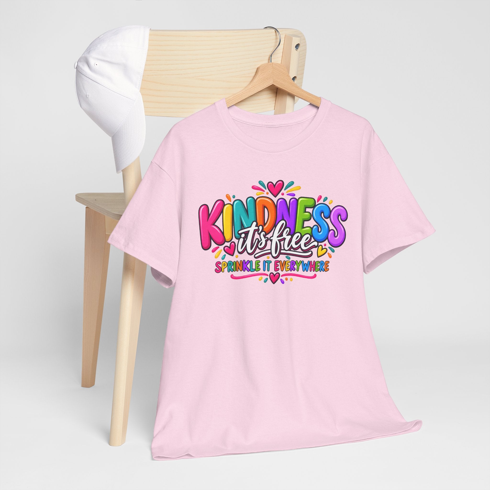 Kindness Is Free Rainbow Tee — Cute Positive Message T-Shirt