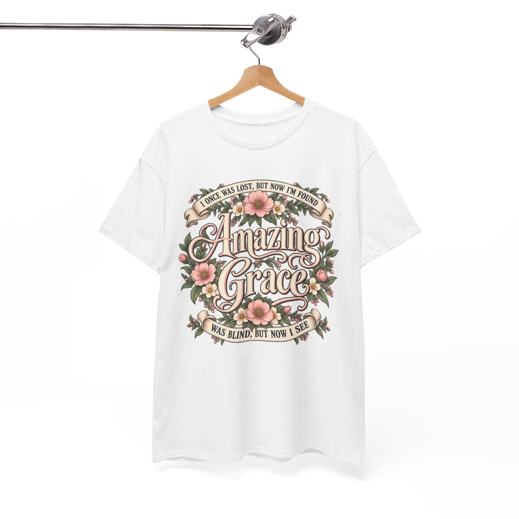 Amazing Grace Floral T-Shirt — Vintage Christian Faith Tee