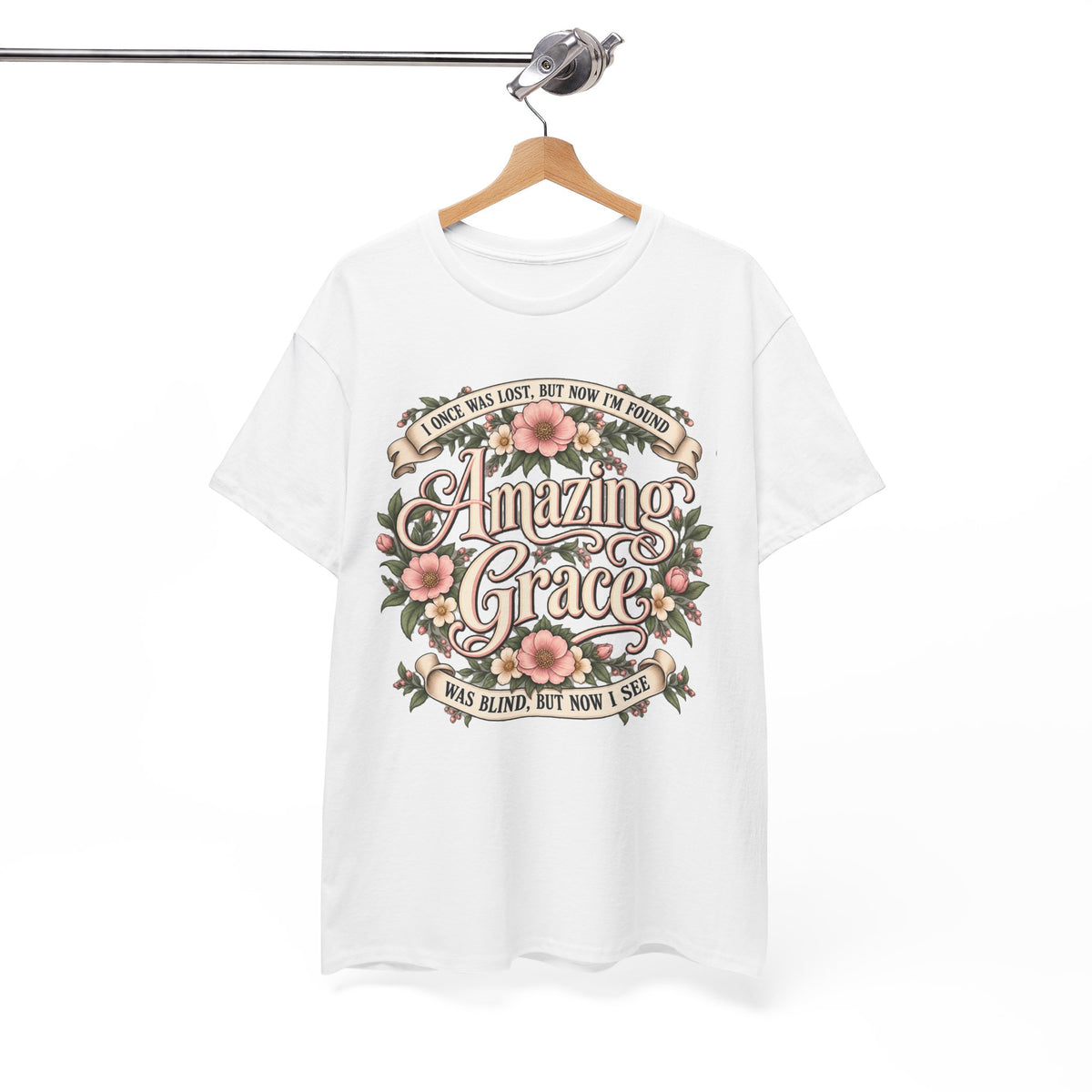 Amazing Grace Floral T-Shirt — Vintage Christian Faith Tee