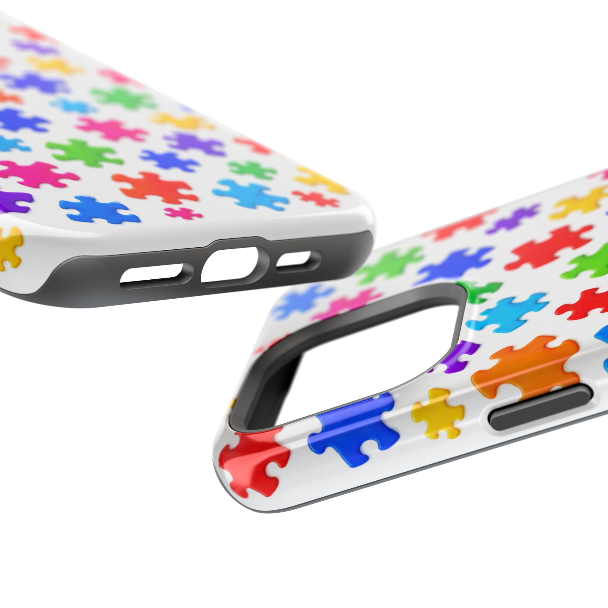 Autism Puzzle Pattern Magnetic Impact-Resistant Phone Case