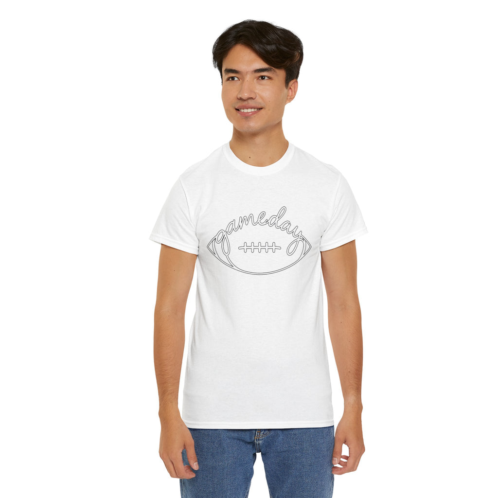Gameday Football Tee — 'gameday' Script Football Graphic T-Shirt
