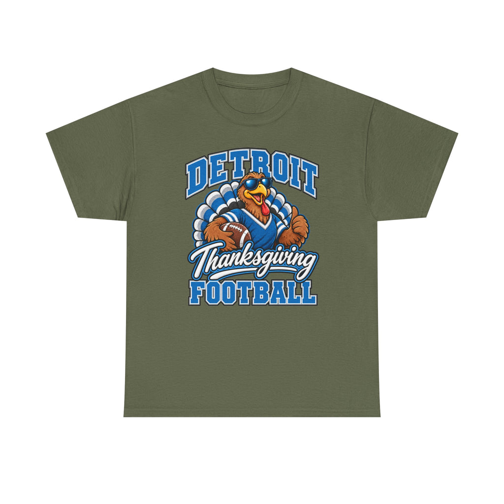 Detroit Thanksgiving Football Tee — Turkey Mascot Game Day Shirt