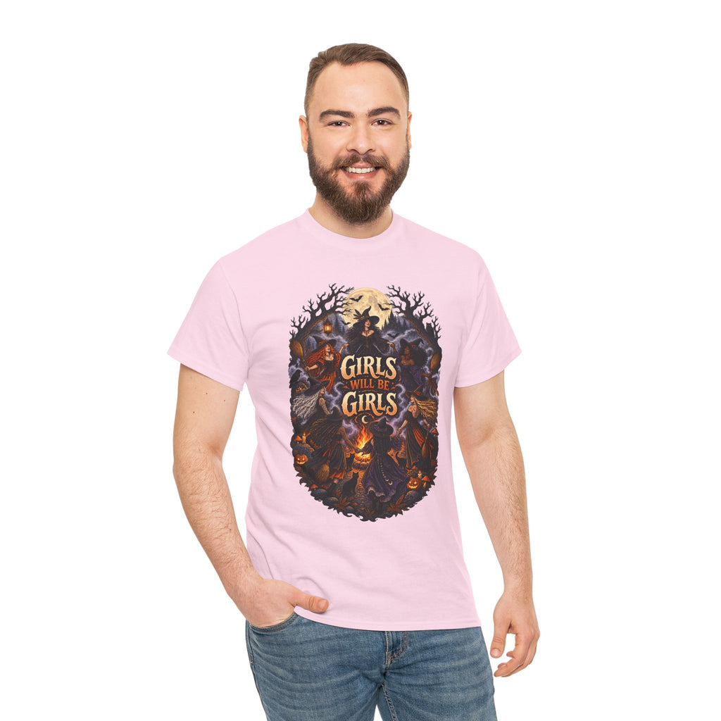 Girls Will Be Girls T-Shirt — Witchy Campfire Illustration Tee