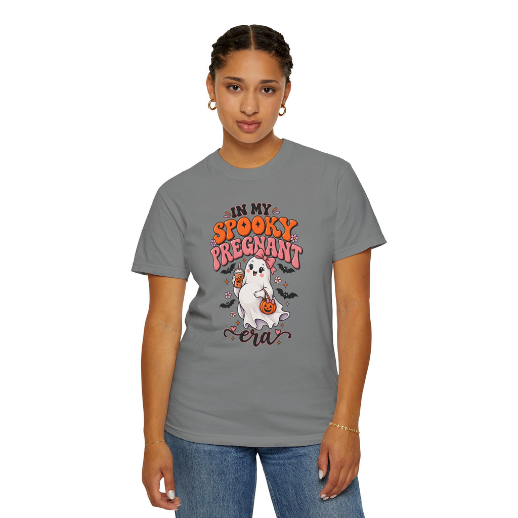 Pregnant Halloween T-Shirt — "In My Spooky Pregnant Era" Cute Ghost Maternity Tee