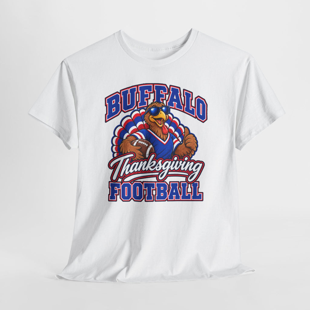 Buffalo Thanksgiving Football T-Shirt — Turkey Mascot Game Day Tee