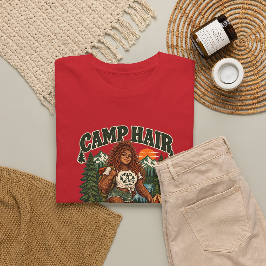 Camp Hair Don't Care T-Shirt — Retro Camping Graphic Tee