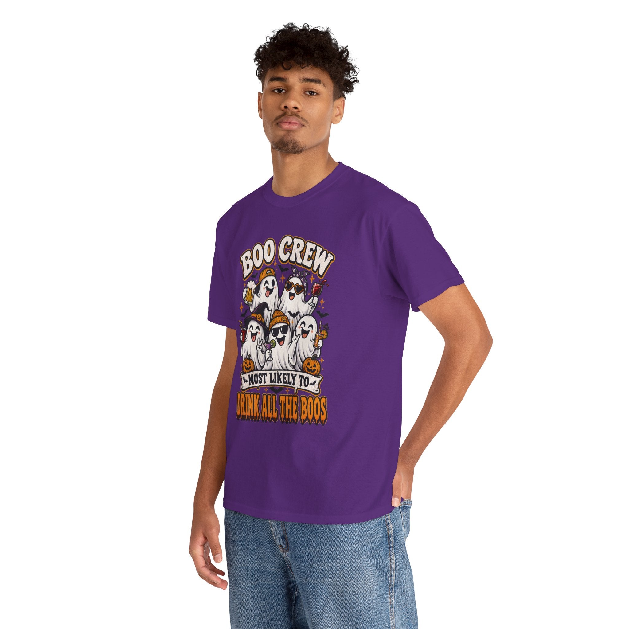 Boo Crew Halloween Tee — “Most Likely To Drink All The Boos” Ghost Party Shirt