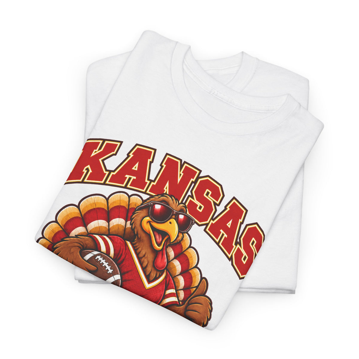 Kansas Thanksgiving Football T‑Shirt — Turkey Mascot Holiday Game Tee