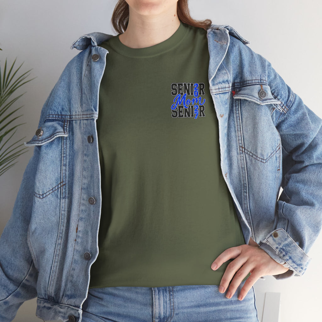 Senior Mom 2027 T-Shirt — Back Print Proud Senior Parent Tee
