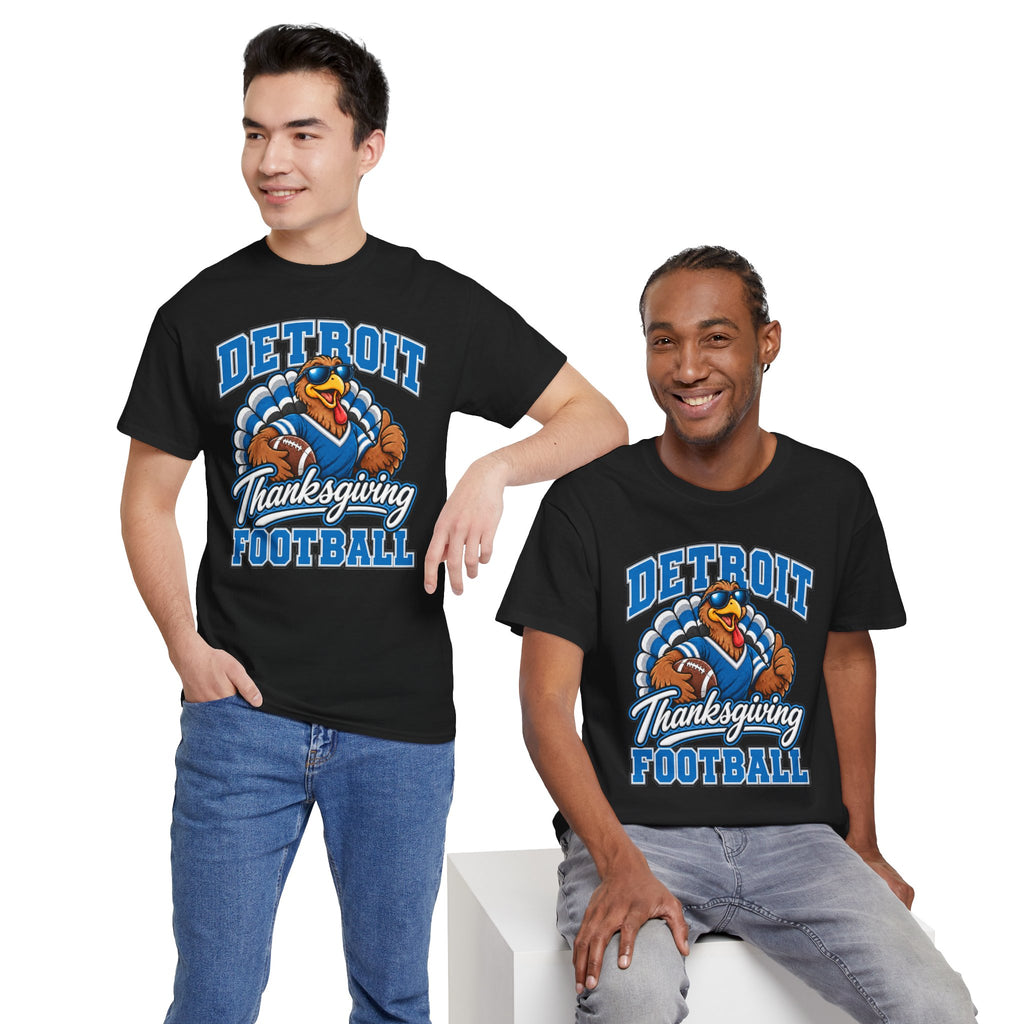 Detroit Thanksgiving Football Tee — Turkey Mascot Game Day Shirt