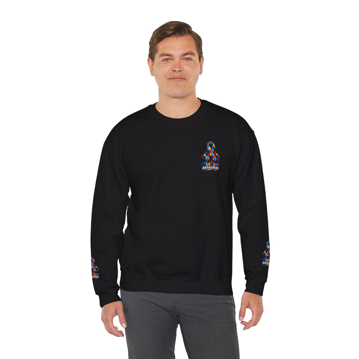 Autism Awareness Crewneck Sweatshirt — Color Outside the Lines Design
