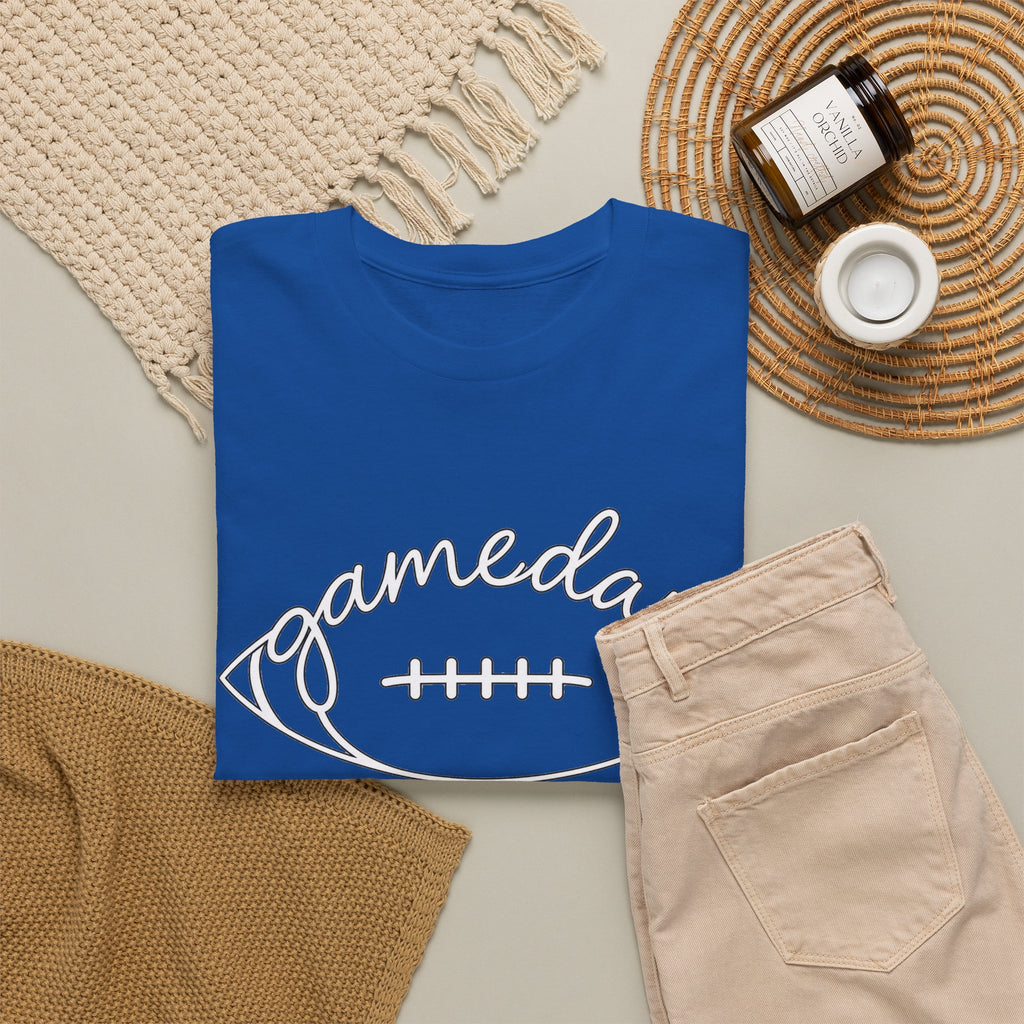 Gameday Football Tee — 'gameday' Script Football Graphic T-Shirt