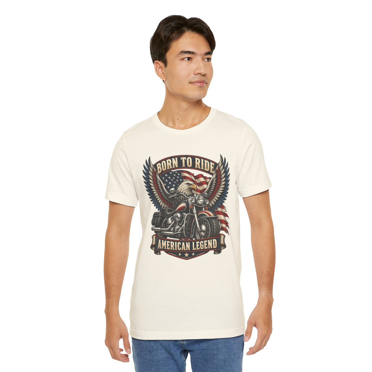 Born to Ride Eagle Motorcycle Tee — American Legend Patriotic T-Shirt