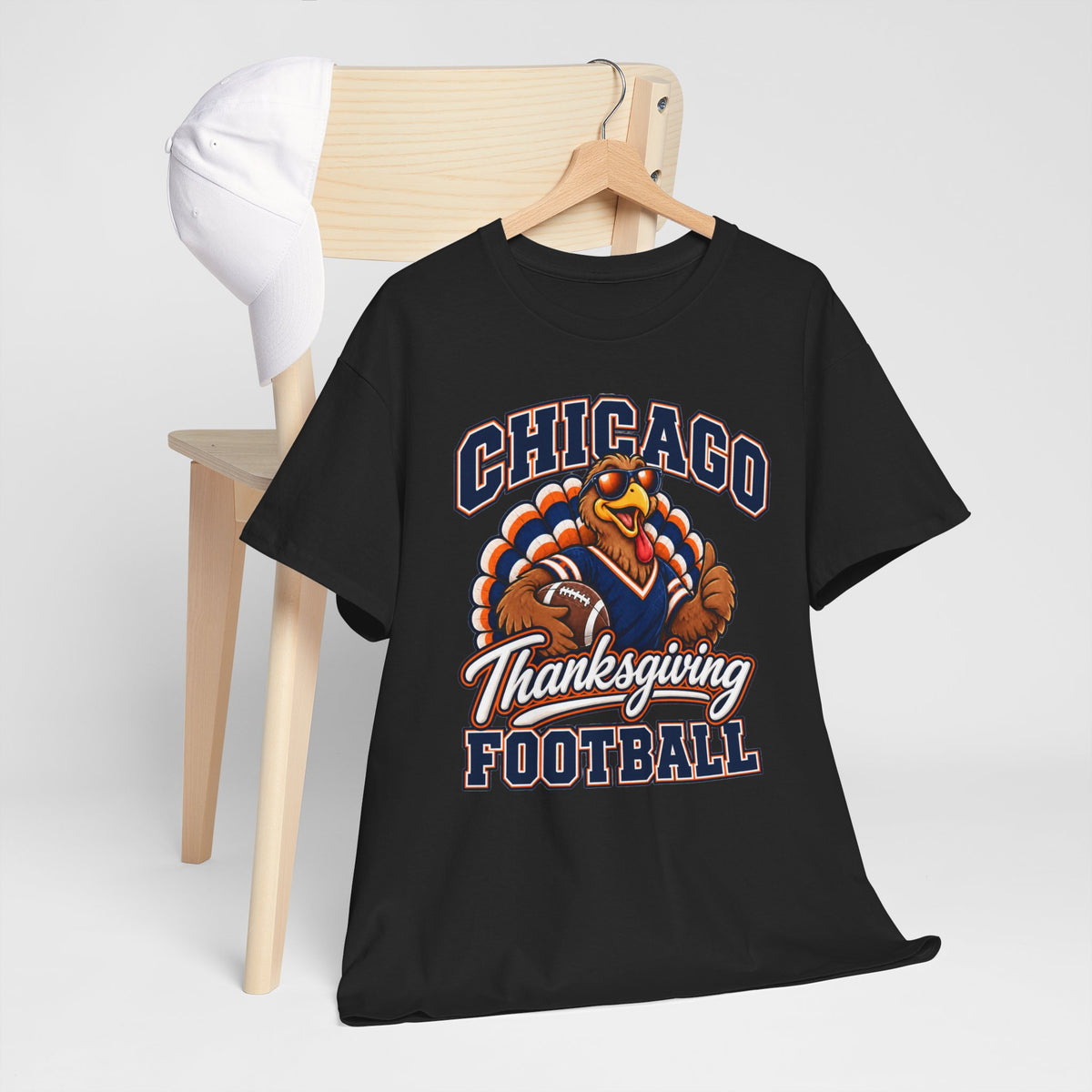 Chicago Thanksgiving Football T-Shirt — Turkey Mascot Game Day Tee