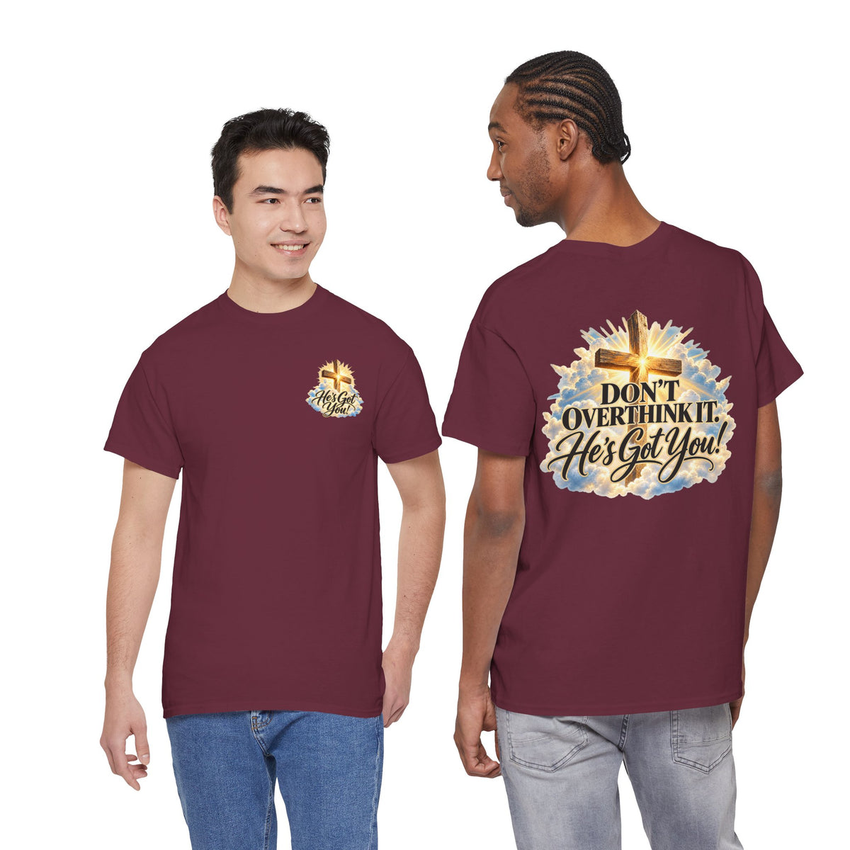 Don't Overthink It He's Got You Tee — Christian Cross Inspirational T‑Shirt