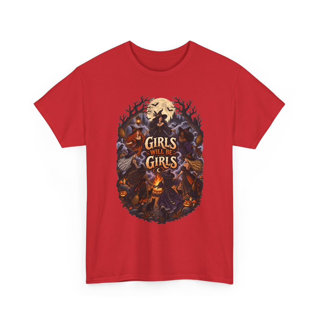 Girls Will Be Girls T-Shirt — Witchy Campfire Illustration Tee