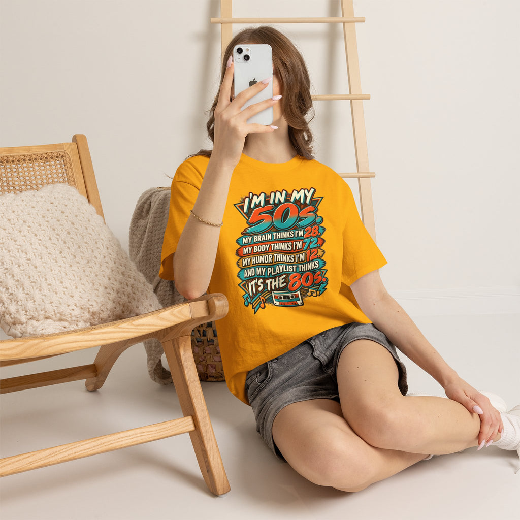 Retro 50s Birthday T‑Shirt — "I'm in My 50s" 80s Playlist Cassette Tee