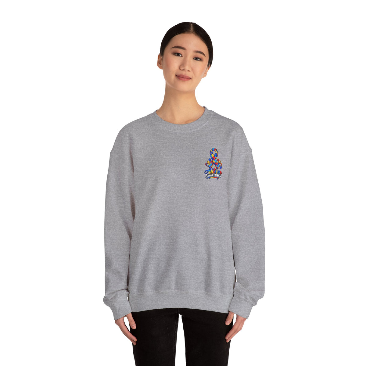 Autism Awareness Ribbon Crewneck Sweatshirt