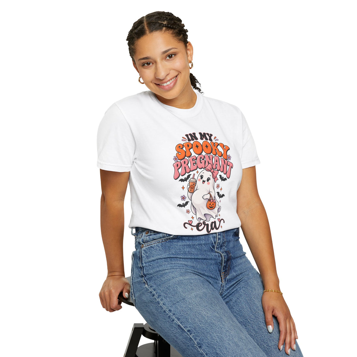 Pregnant Halloween T-Shirt — "In My Spooky Pregnant Era" Cute Ghost Maternity Tee