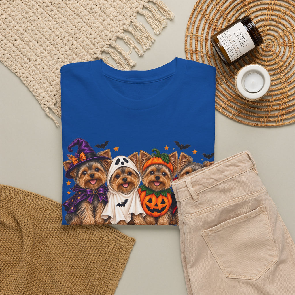 Halloween Yorkie T-Shirt — Cute Yorkies in Costumes (Pumpkin, Ghost, Witch, Vampire)