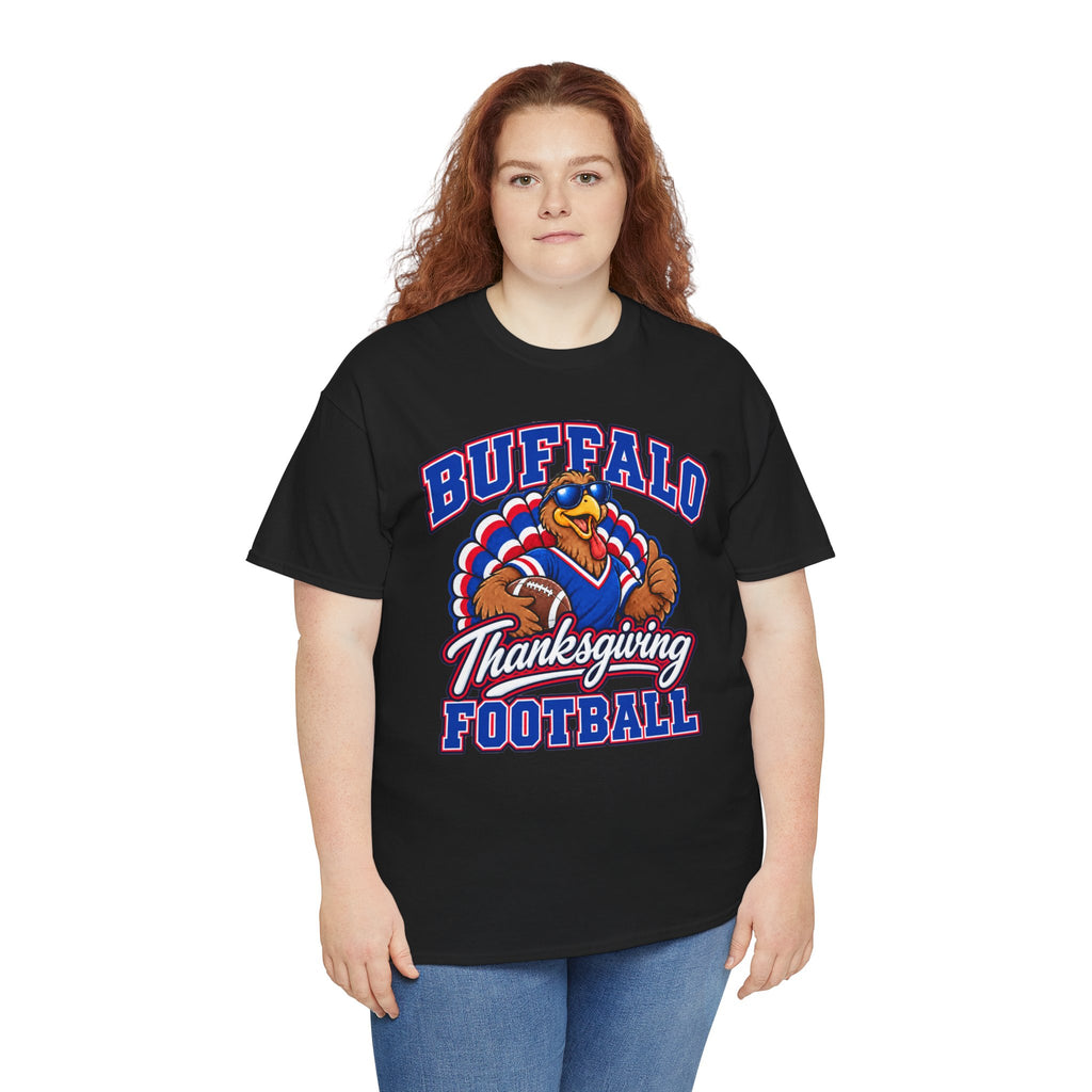 Buffalo Thanksgiving Football T-Shirt — Turkey Mascot Game Day Tee