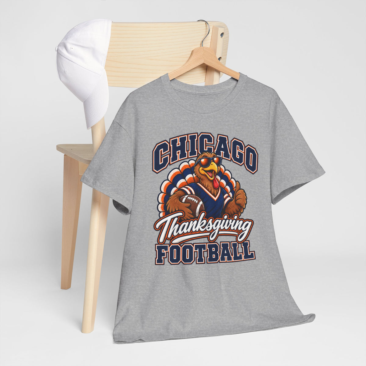 Chicago Thanksgiving Football T-Shirt — Turkey Mascot Game Day Tee