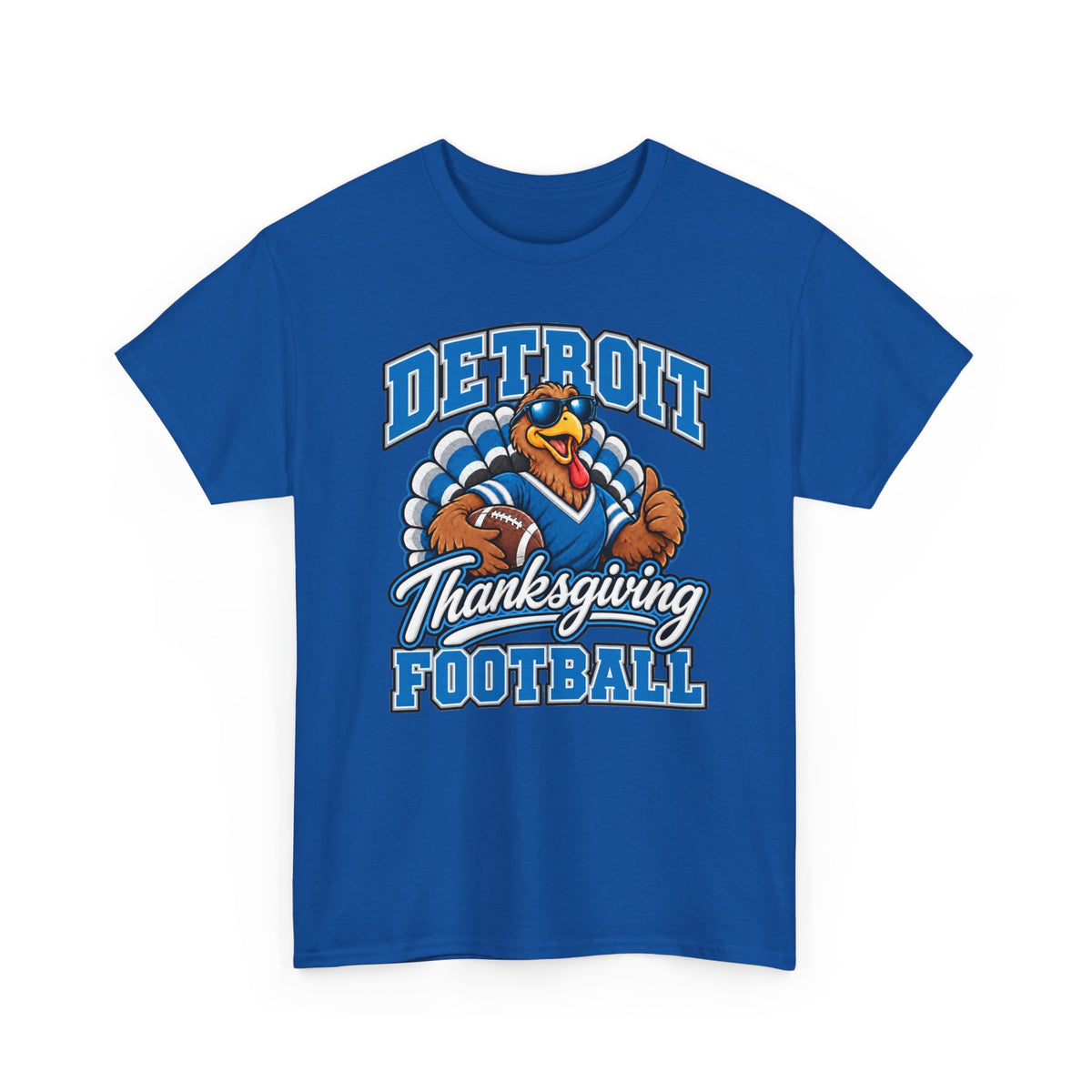 Detroit Thanksgiving Football Tee — Turkey Mascot Game Day Shirt
