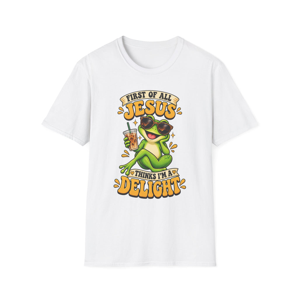 Jesus Frog T-Shirt — "First of All Jesus" Cute Frog Christian Tee