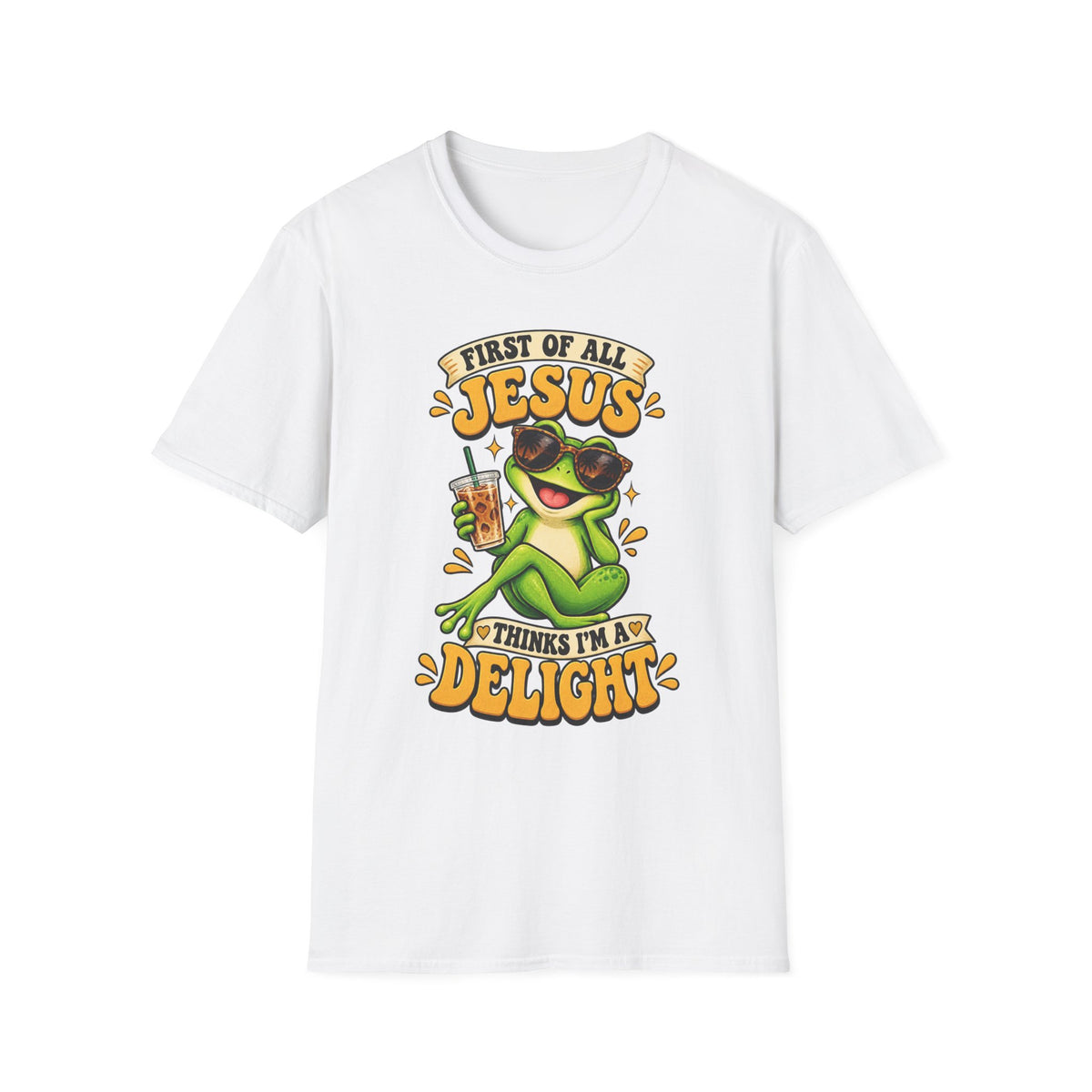 Jesus Frog T-Shirt — "First of All Jesus" Cute Frog Christian Tee