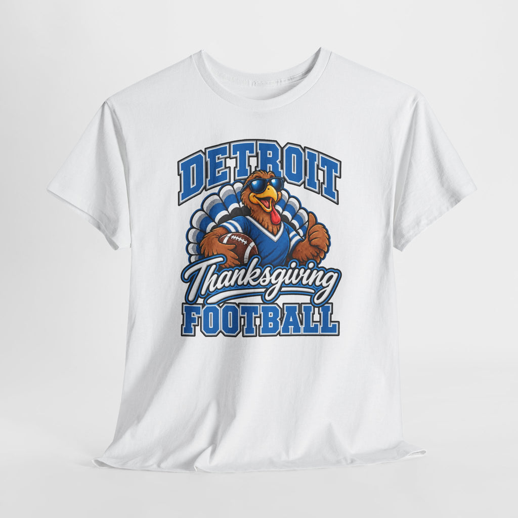 Detroit Thanksgiving Football Tee — Turkey Mascot Game Day Shirt