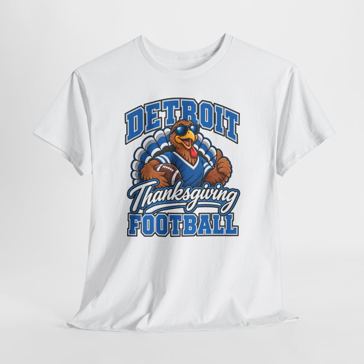 Detroit Thanksgiving Football Tee — Turkey Mascot Game Day Shirt