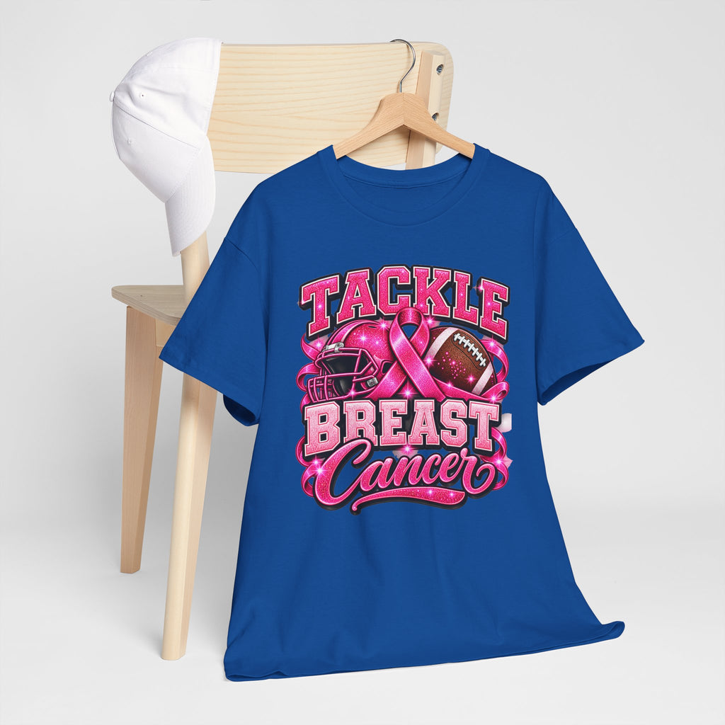 T-Shirt — "Tackle Breast Cancer" Pink Football Awareness Tee