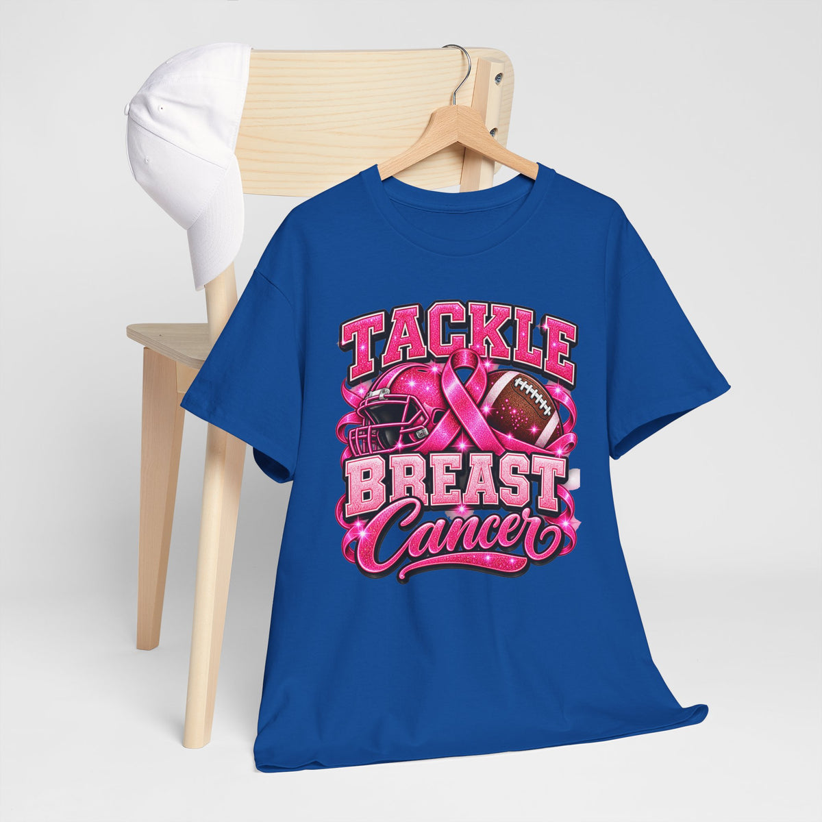T-Shirt — "Tackle Breast Cancer" Pink Football Awareness Tee