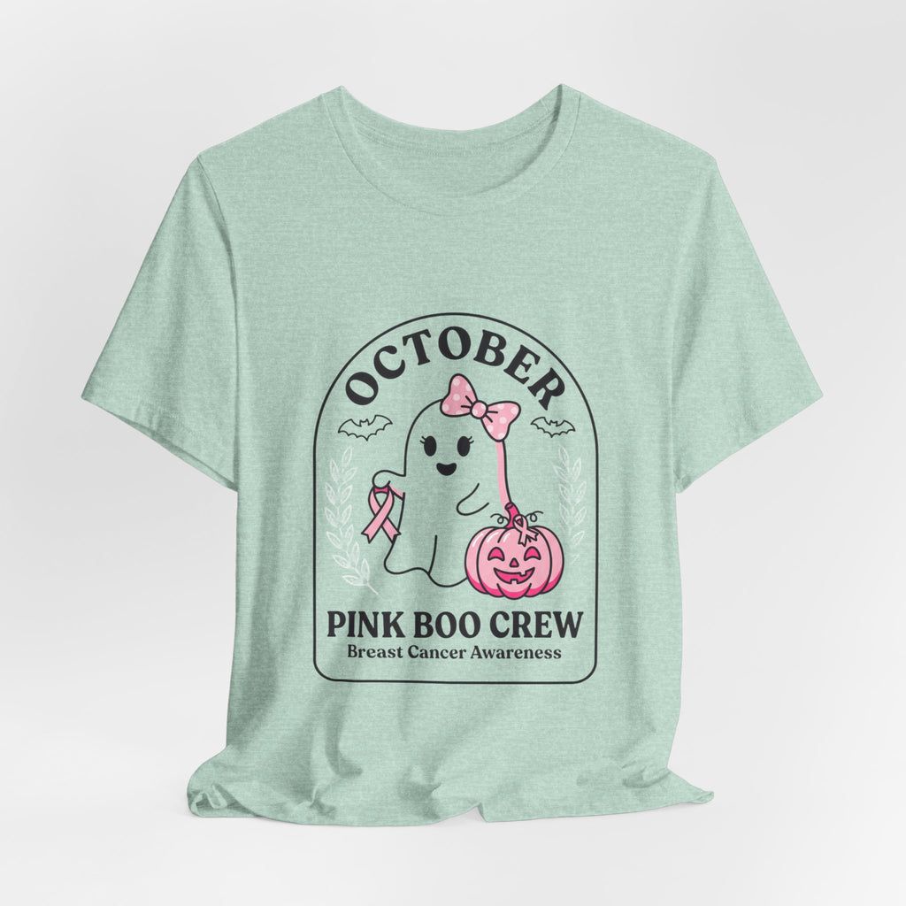 October Pink Boo Crew Tee — Breast Cancer Awareness Ghost T-Shirt