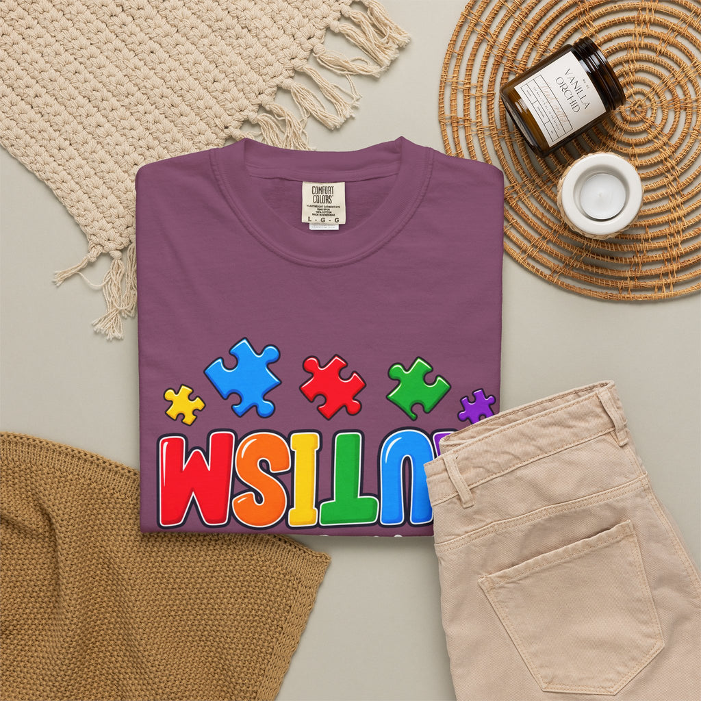 Autism Awareness T-Shirt — "Seeing the World From a Different Angle" Puzzle Design