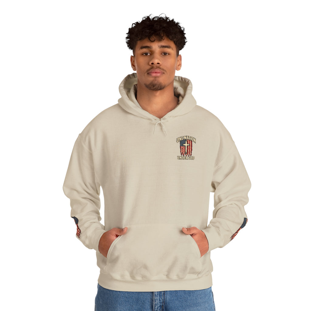 One Nation Under God Patriotic Cross Hoodie