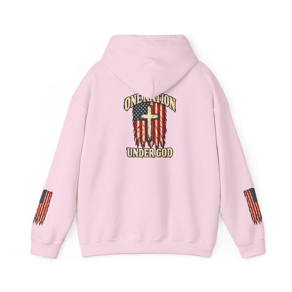 One Nation Under God Patriotic Cross Hoodie