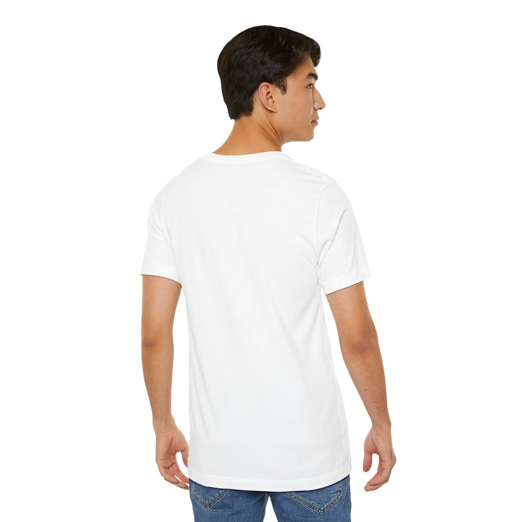 Autism Awareness Ribbon Chest Tee — 'Different, Not Less' Short Sleeve T-Shirt