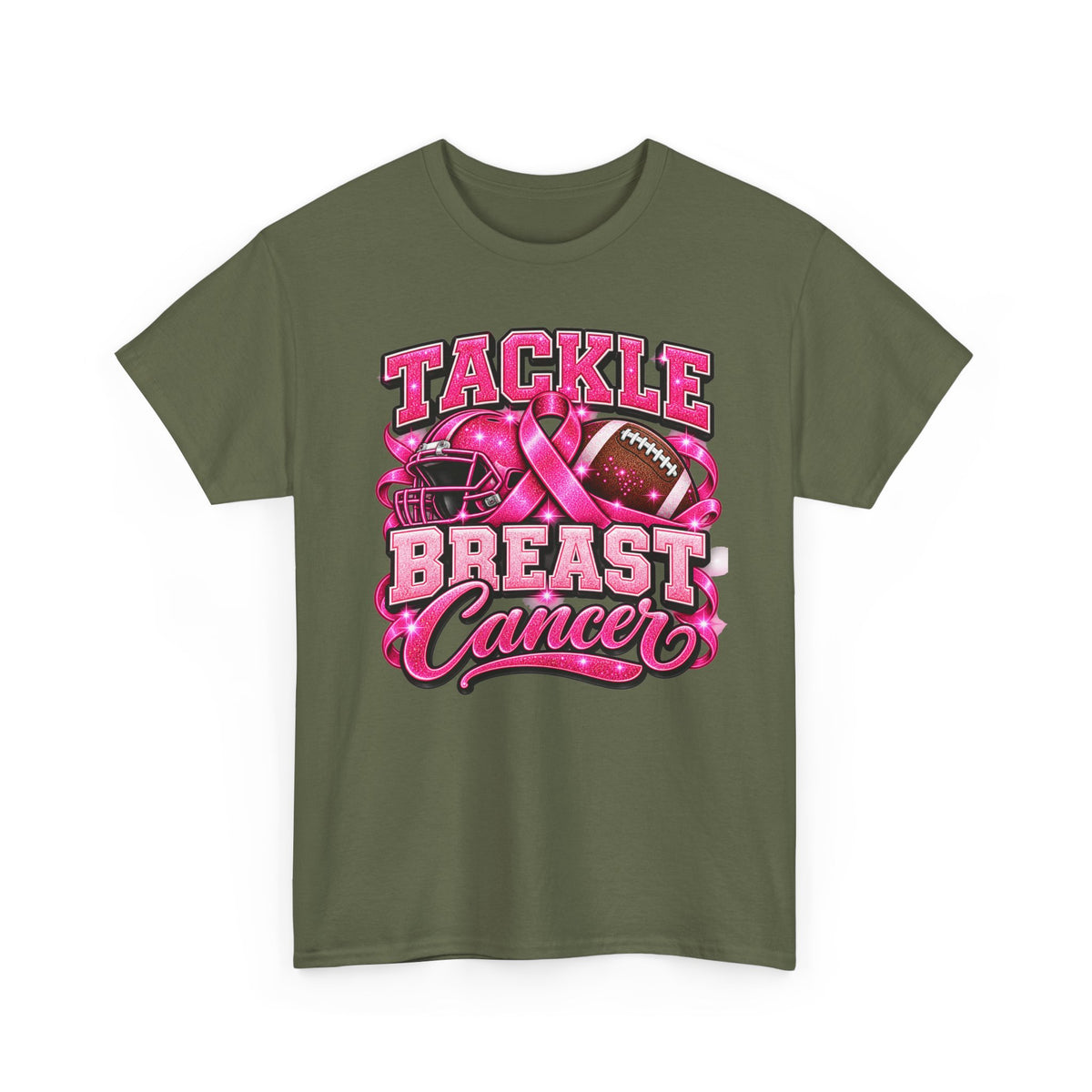 T-Shirt — "Tackle Breast Cancer" Pink Football Awareness Tee