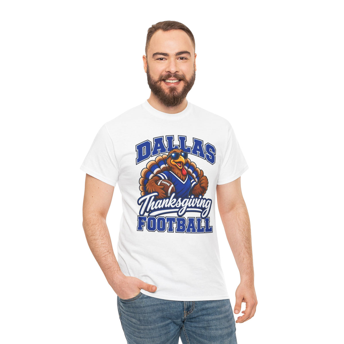 Dallas Thanksgiving Football T-Shirt — Turkey Mascot Game Day Tee