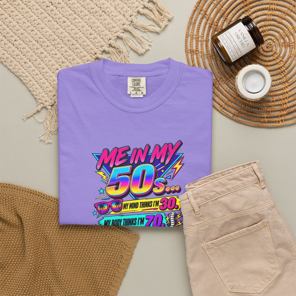 50th Birthday T-Shirt — "Me in My 50s... My Playlist Still Thinks It’s 1987" Retro Graphic Tee